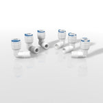 Press 1/4" x MPT 1/8" Elbow w/ 1 Blue Clip - 6 pack